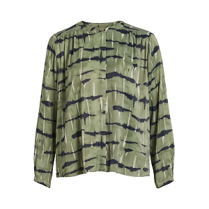  VIMALO MANDARIN COLLAR LS SHIRTC27<br>Kaki multi  Imprimé