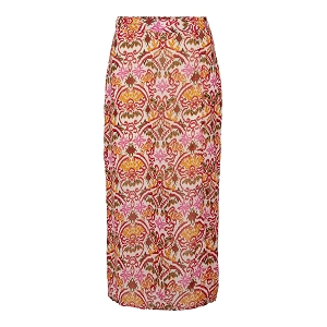 JOSEE FR SLIT MIDI SKIRT CS PTM<br>Orange multi  Imprimé