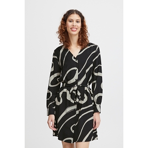 B YOUNG BYIBINE AOP DRESS 3<br>Noir blanc