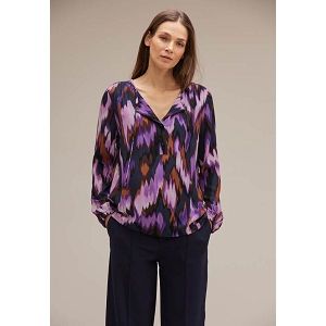  PRINTED ROUNDNECK BLOUSE W NEW<br>Violet multi  Imprimé
