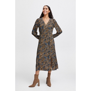 B YOUNG BYJOSA VNECK MIDI DRESS<br>Bleu multi