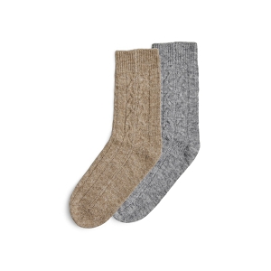  PCNONNA SOCKS 2 PACK BC<br>Gris beige Laine Uni