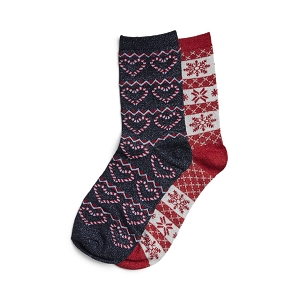  PCJIA GLITTER SOCKS BOX 2PACK BC<br>Gris rouge Polyester Uni