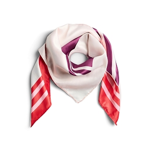 PIECES PCJUSTINE SMALL SQUARE SCARF BC<br>Blanc multi Polyester