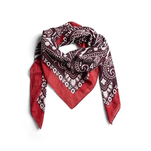 PIECES PCANITTA BIG SQUARE SCARF BC<br>Rouge multi Polyester