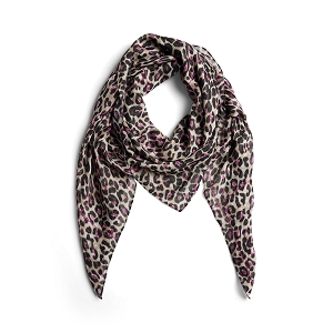  PCNINORA SQUARE SCARF FC BC<br>Marron Polyester Léopard