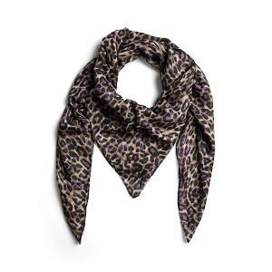  PCNINORA SQUARE SCARF FC BC<br>Marron Polyester Léopard