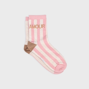 BILLYBELT CHAUSSETTES RAYURES<br>Rose clair