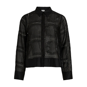  ROULUCA LS SHIRT<br>Noir Dentelle 