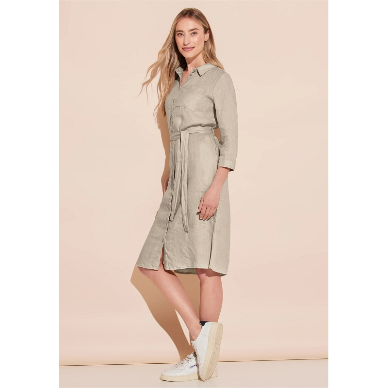 Street one LS_SOLID LINEN SHIRT DRESS