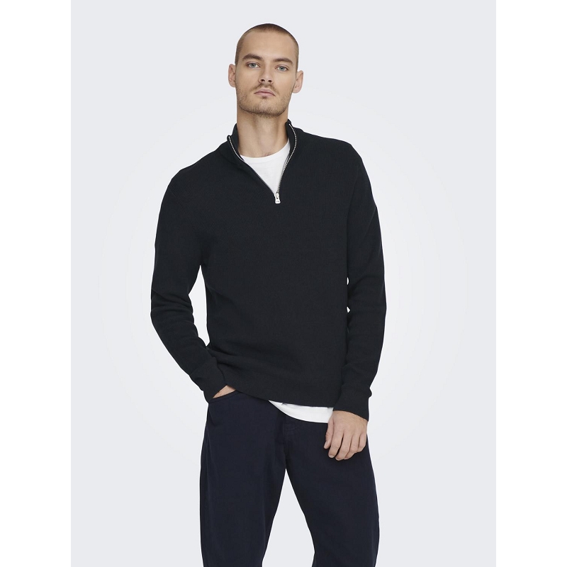 Only and sons ONSPHIL REG 12 STRUC HALF ZIP KNIT NOOS