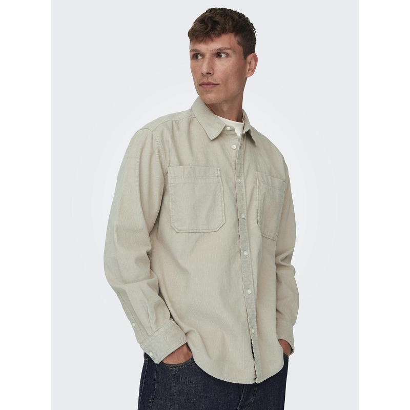 Only and sons ONSALP RLX 2PKT WASHD CORD LS SHIRT NOOS