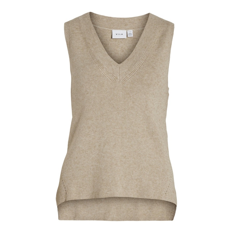 Vila VIRIL KNIT RIB VNECK SL VEST  NOOS