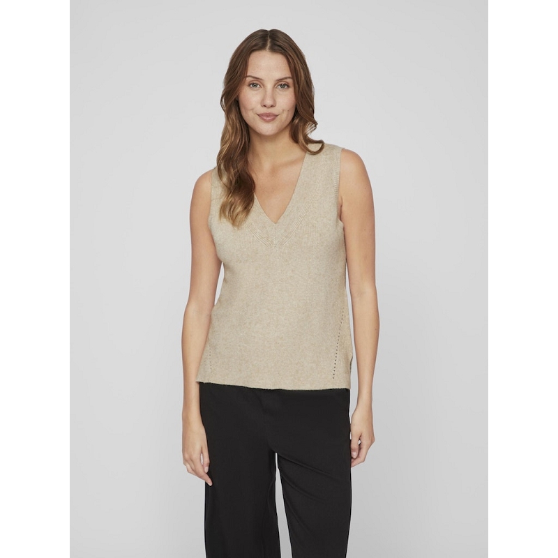 Vila VIRIL KNIT RIB VNECK SL VEST  NOOS1081501_2