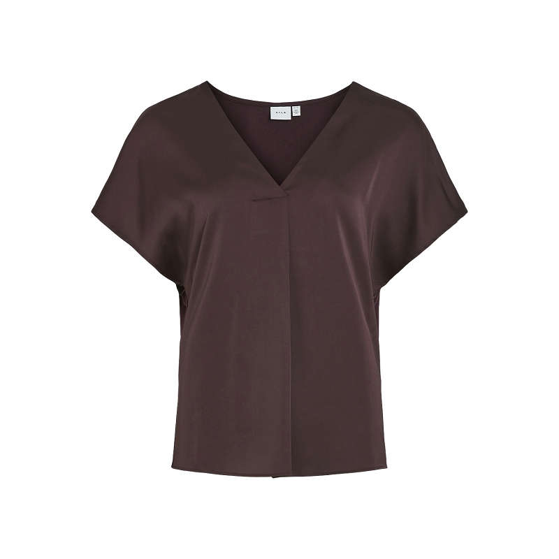 Vila VIELLETTE VNECK SS SATIN TOP  NOOS