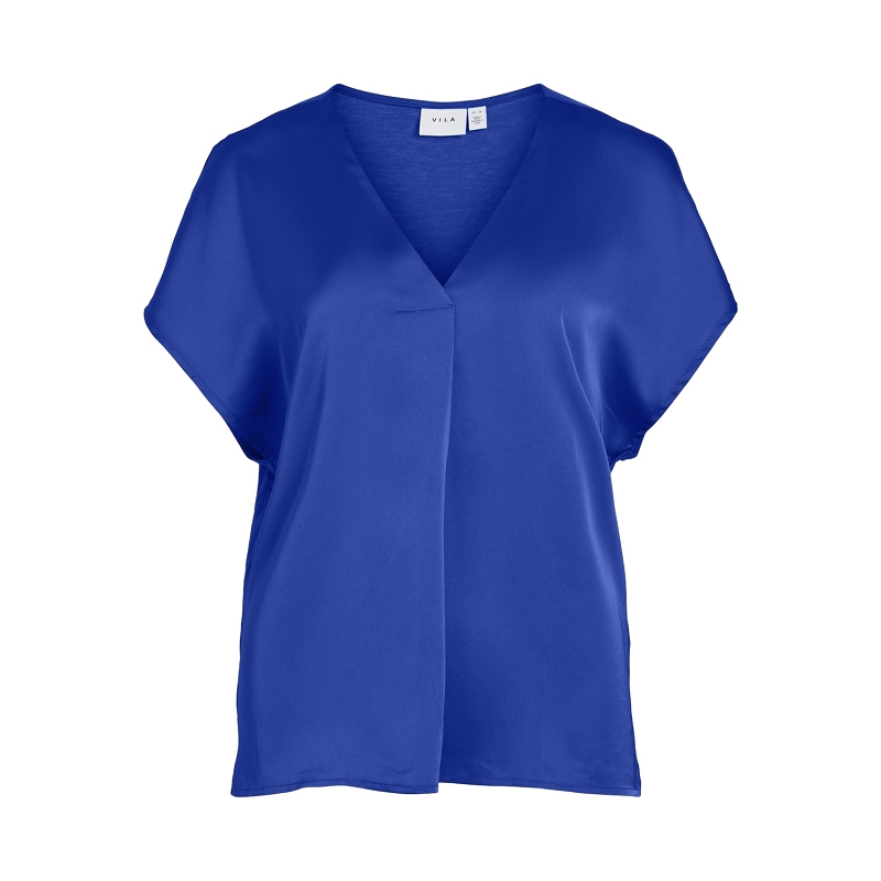 Vila VIELLETTE VNECK SS SATIN TOP  NOOS