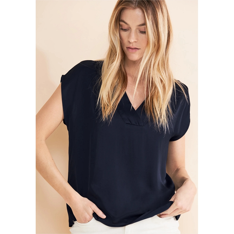 Street one SOLID VNECK TOP W DROPPED