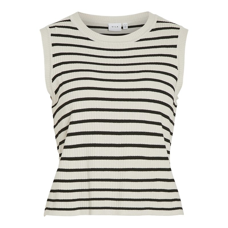 Vila VIZICHA SS ONECK STRIPED KNIT TOP