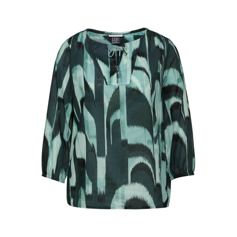 Street one PRINTED COTTON VOILE TUNIC BLOUSE