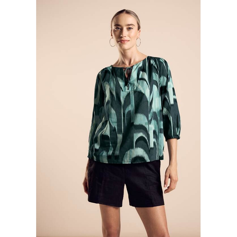 Street one PRINTED COTTON VOILE TUNIC BLOUSE1264301_2