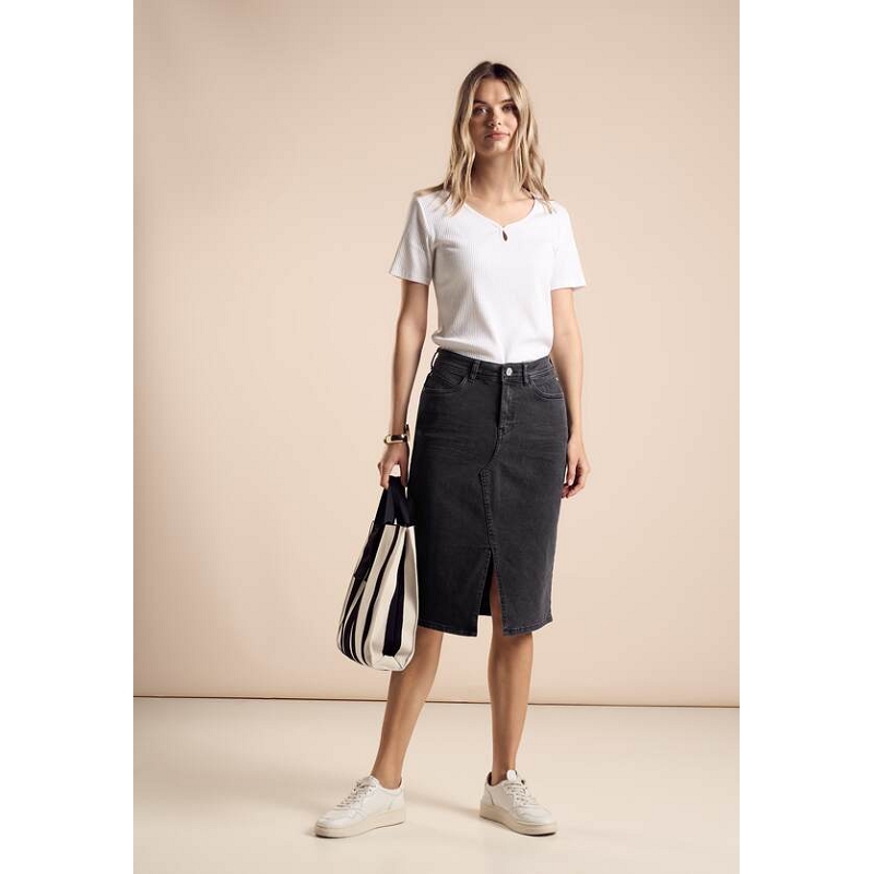 Street one DENIMSKIRT MIDI HW BLACK WASHED1264701_3