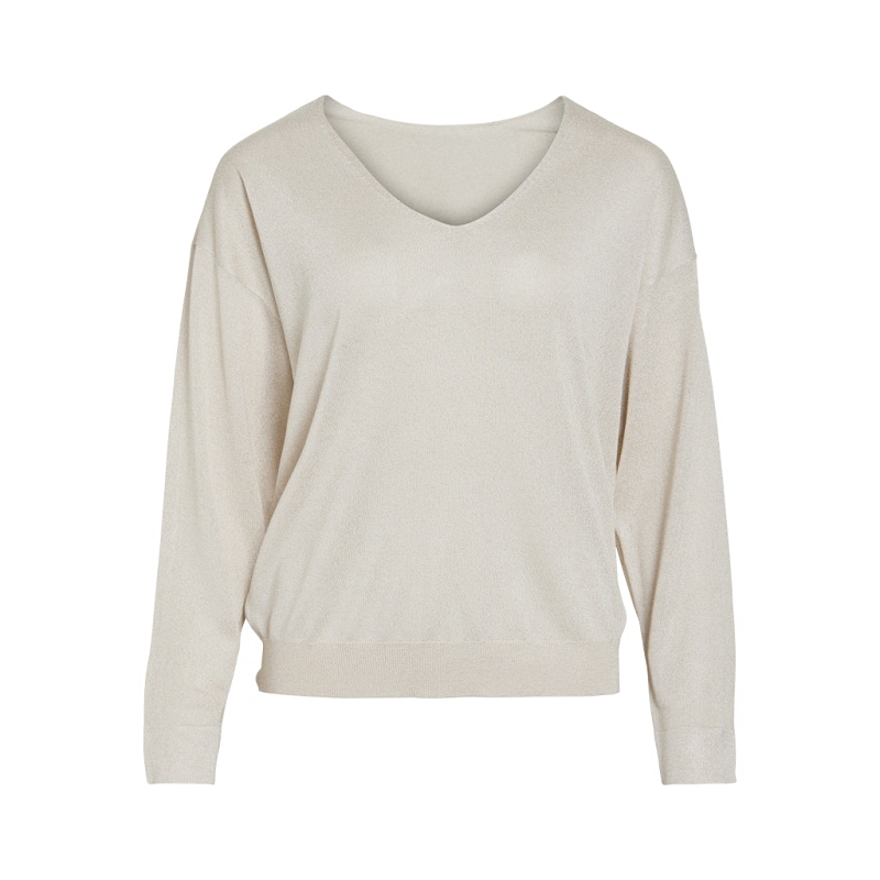 Vila VINOVY LS VNECK REV KNIT TOPNOOS