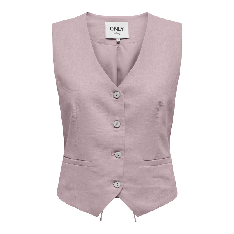 Only CARO SL LINEN BLEND VEST CC TLR