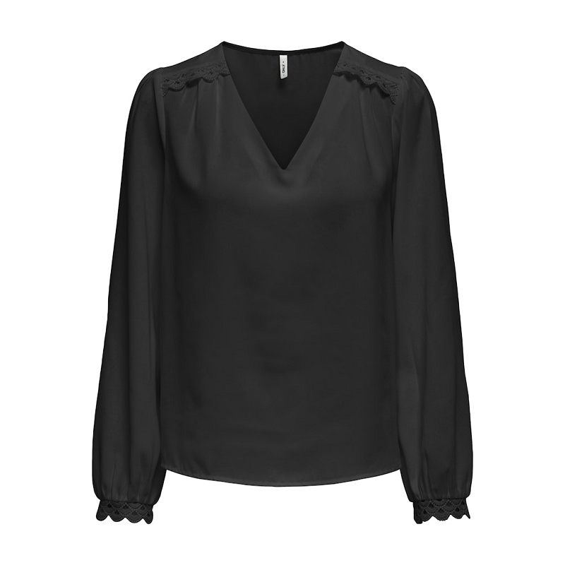 Only JULIETTE FR LS LACE TOP CS PTM