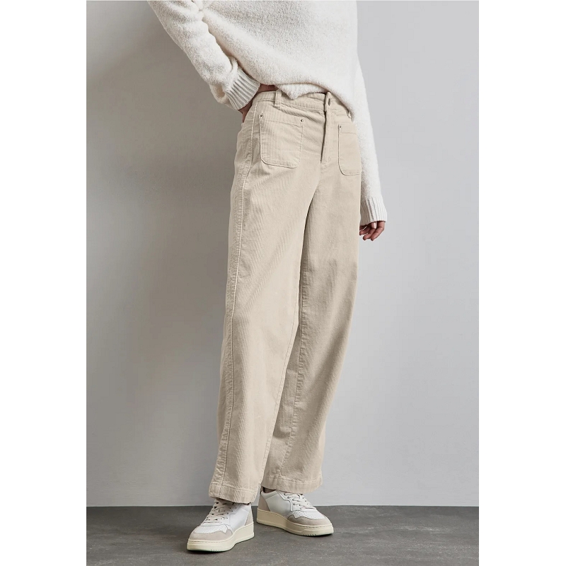 Street one CORDUROY POCKET STRAIGHT LEG HW