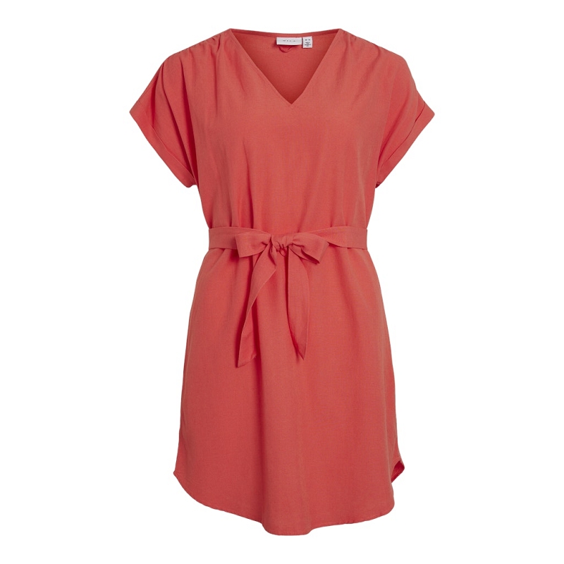 Vila VIPRISILLA VNECK SS DRESS