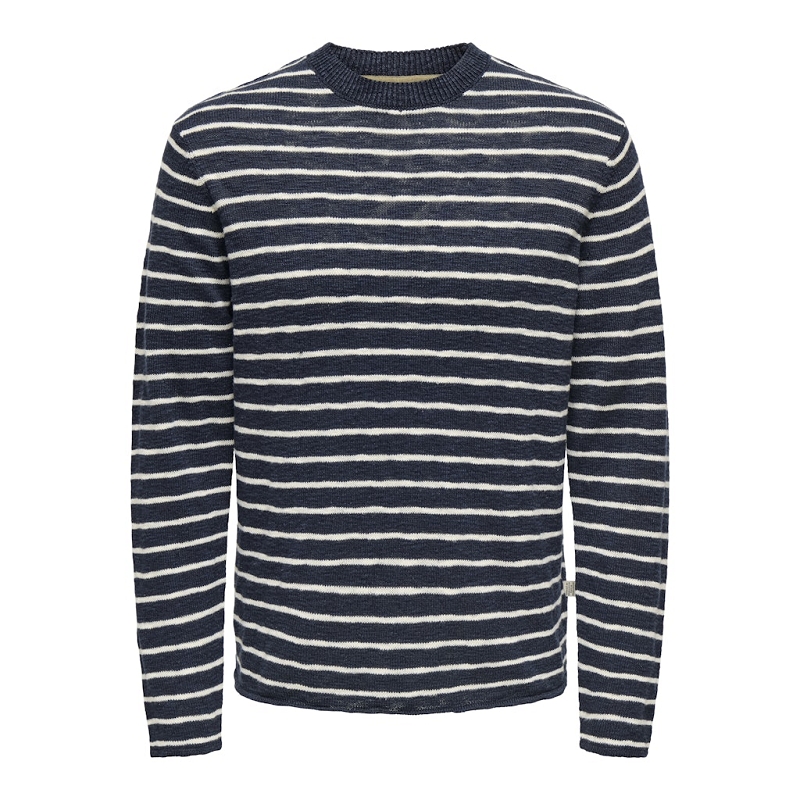 Only and sons ONSDANNY REG LS STRIPE CREW KNIT