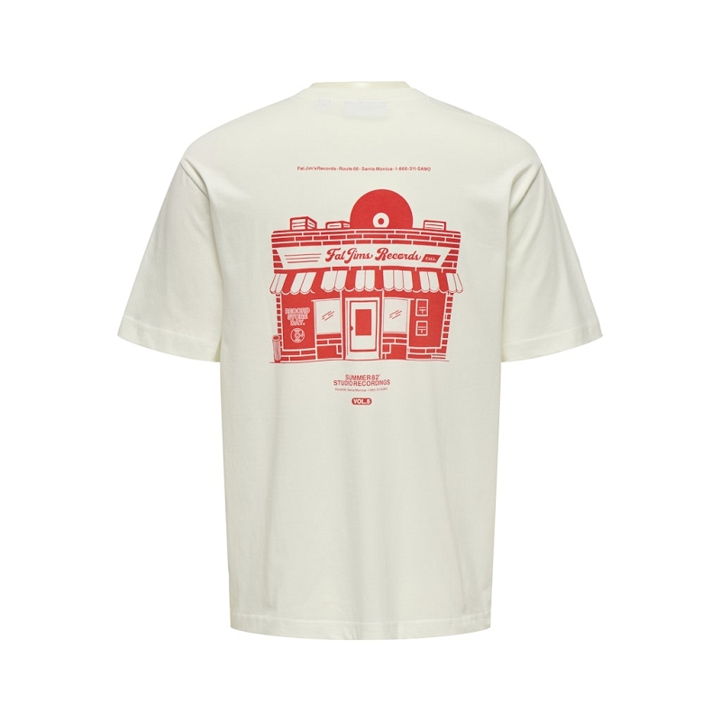 Only and sons ONSRYLAN RLX RECORD PCH PRINT SS TEE