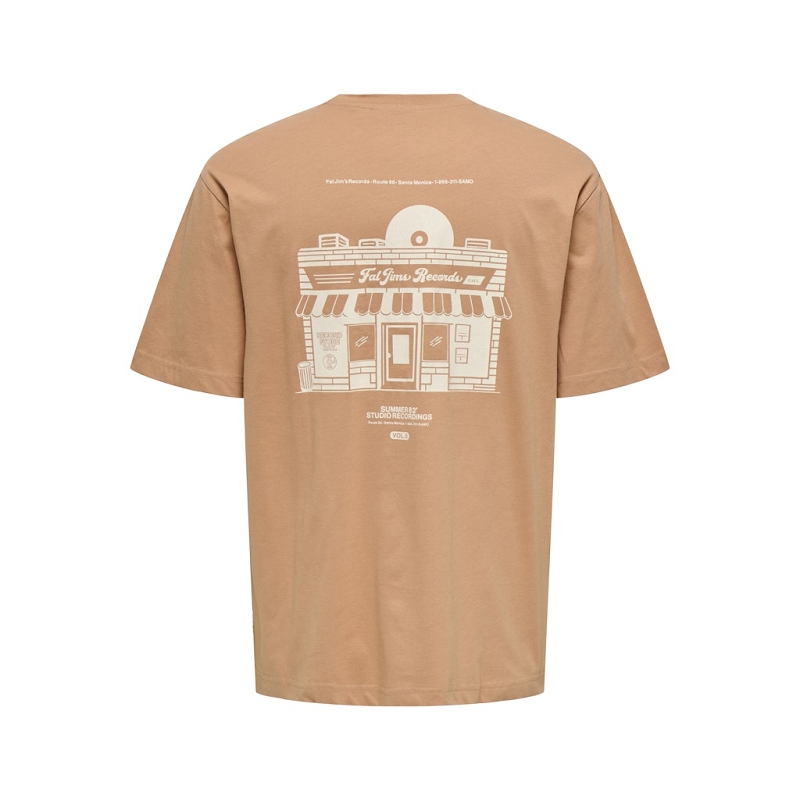 Only and sons ONSRYLAN RLX RECORD PCH PRINT SS TEE