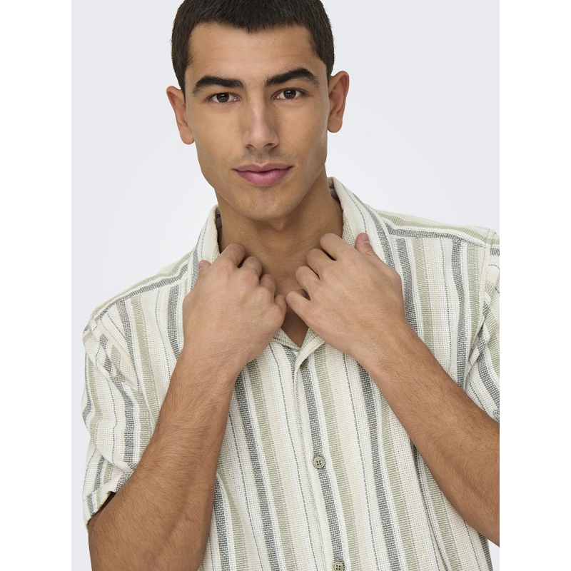 Only and sons ONSTREV LIFE REG STRUC STRIPE SS SHIRT1317601_6