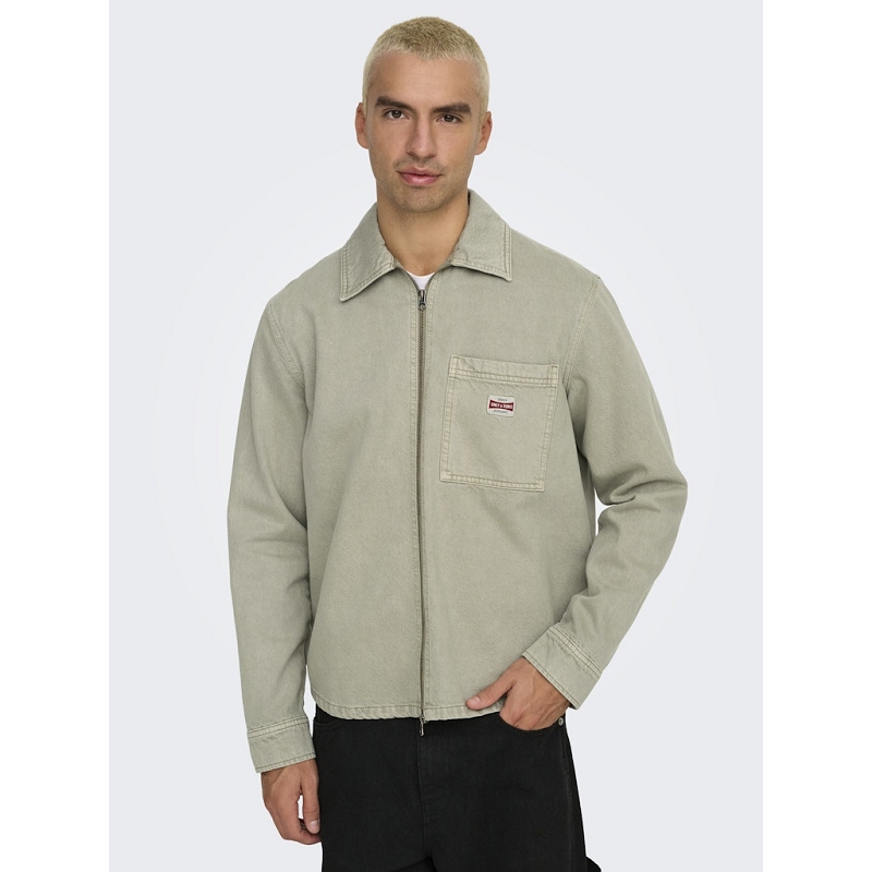 Only and sons ONSRAY WASHED ZIP JACKET 02771318401_2
