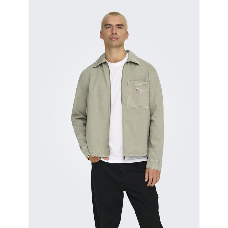 Only and sons ONSRAY WASHED ZIP JACKET 02771318401_3