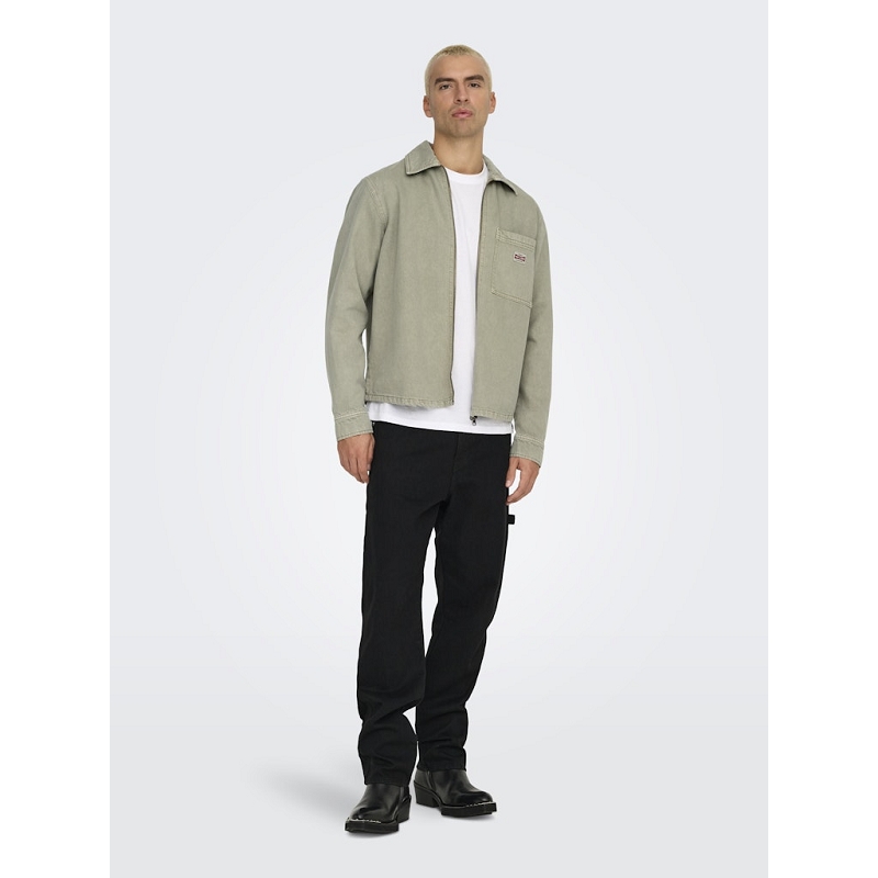Only and sons ONSRAY WASHED ZIP JACKET 02771318401_4