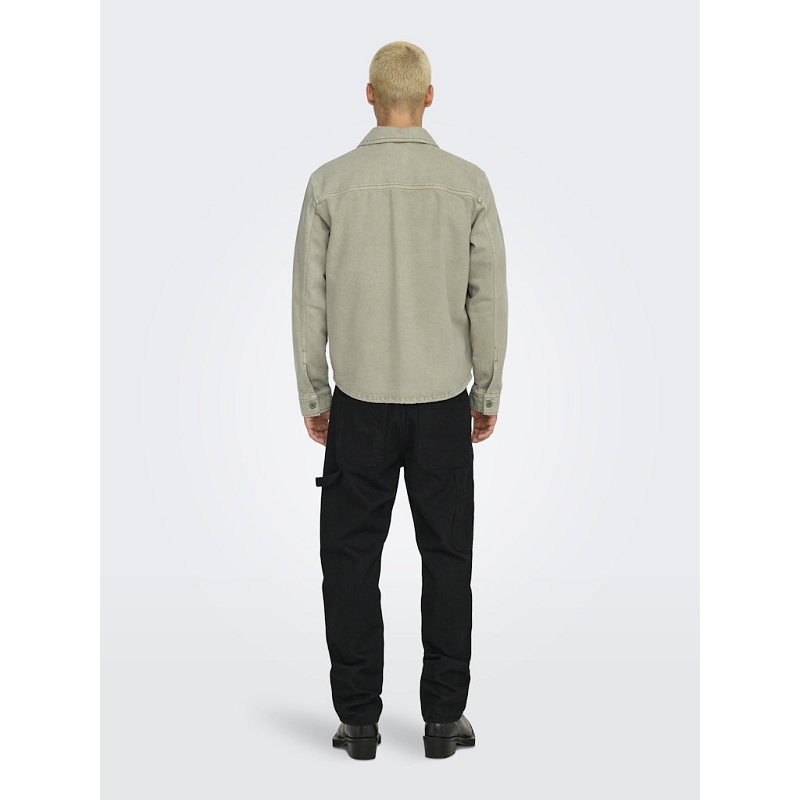 Only and sons ONSRAY WASHED ZIP JACKET 02771318401_5