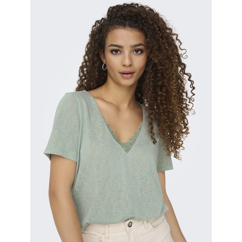Only ZOLA LIFE SS VNECK LACE TOP JRS1326001_2