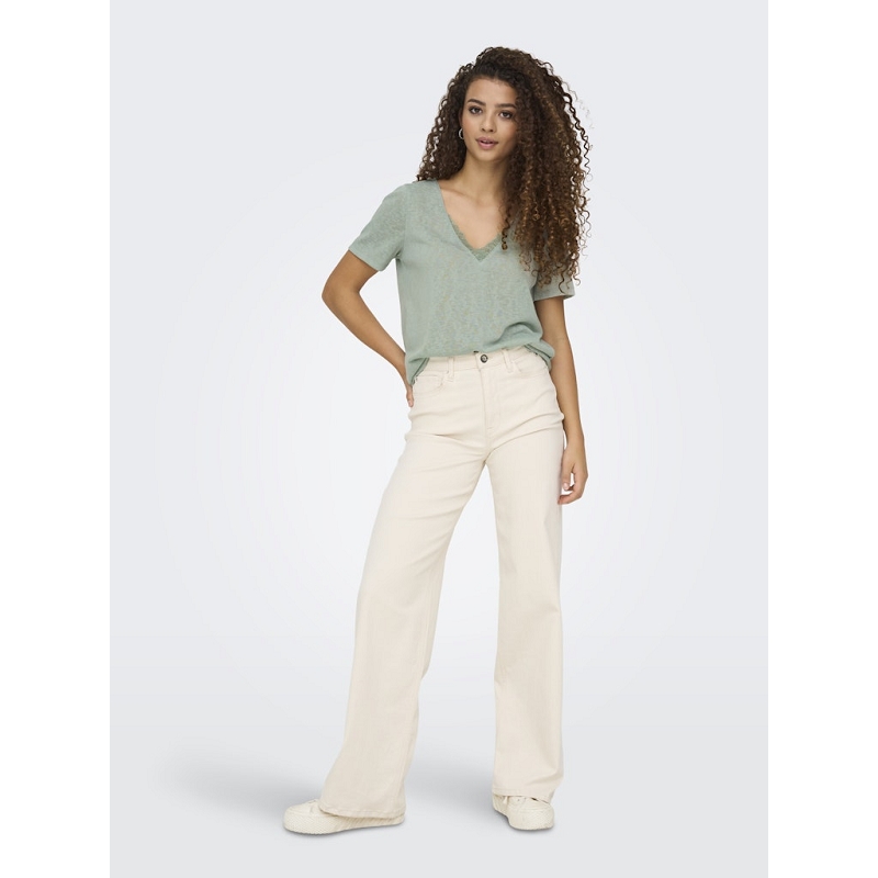 Only ZOLA LIFE SS VNECK LACE TOP JRS1326001_4
