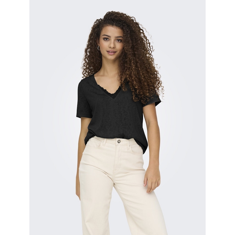 Only ZOLA LIFE SS VNECK LACE TOP JRS1326002_2