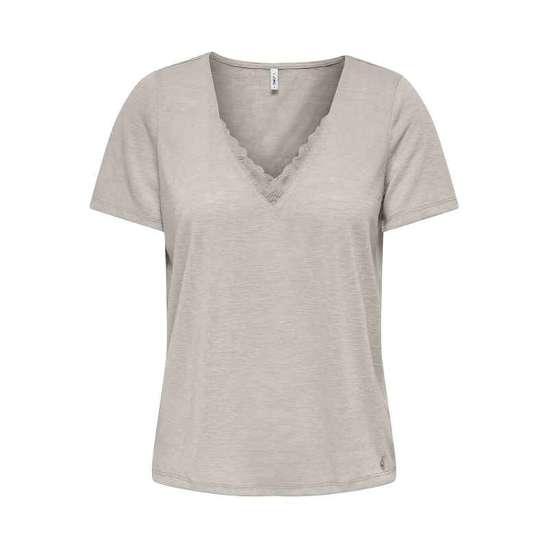 Only ZOLA LIFE SS VNECK LACE TOP JRS