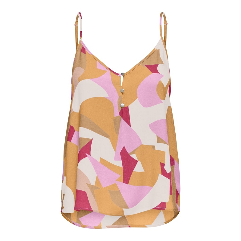 Only CHERYL FR VNECK SINGLET CS PTM