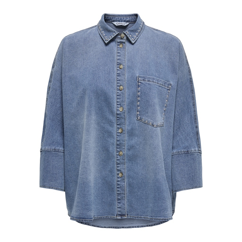 Only GRACE 34 SL STUD DNM SHIRT GUA