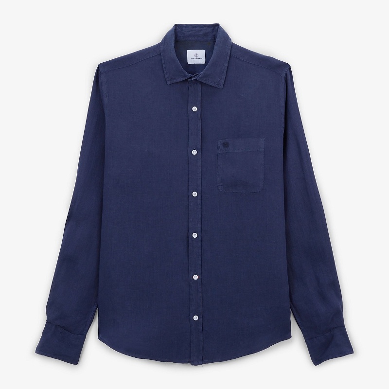 Serge blanco CHEMISE CHARLES EN LIN ANTIC DYEING