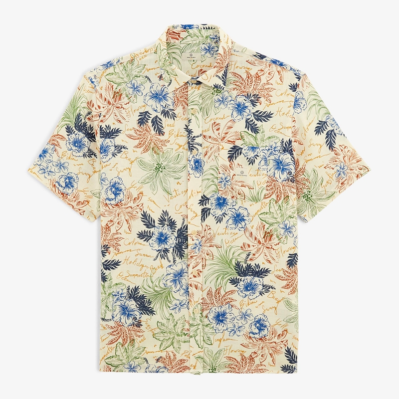 Serge blanco CHEMISE CLOVIS TISSU FRANCAIS COCONUT