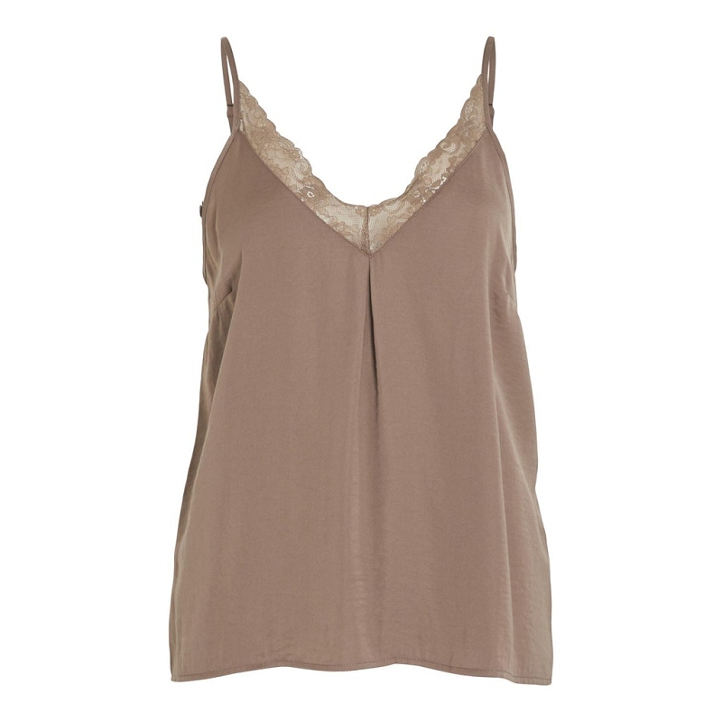 Vila VICAVA VNECK LACE SINGLET NOOS