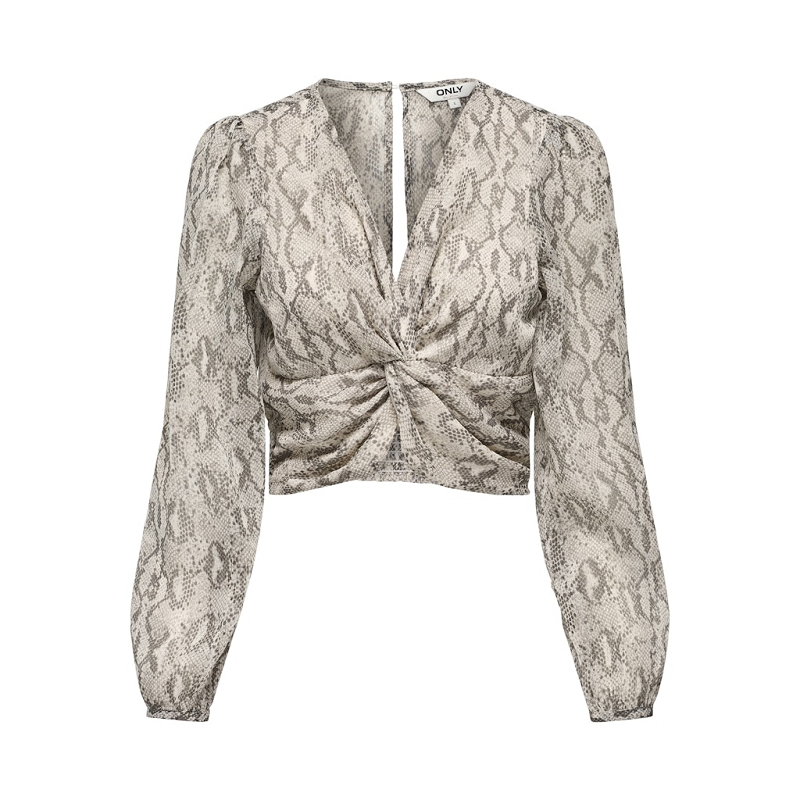 Only SADIA LIFE LS VNECK KNOT TOP WVN