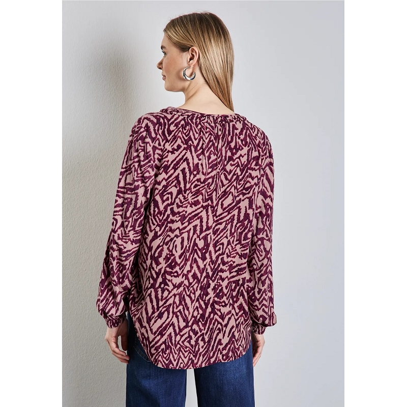 Street one BUTTONED TUNIC BLOUSE W COLLARDETAIL AOP1485501_3