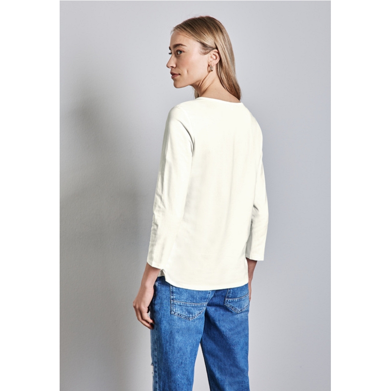 Street one BASIC ROUND NECK SHIRT W.GATHERING1510501_3